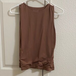 Tahari Women's Tan Sleeveless High Neck Tank Top